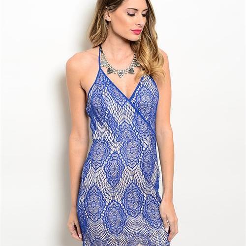 Light Blue V-Neck Straps Lace-Up Bodycon Exquisite tailoring Cocktail Dress main image 1